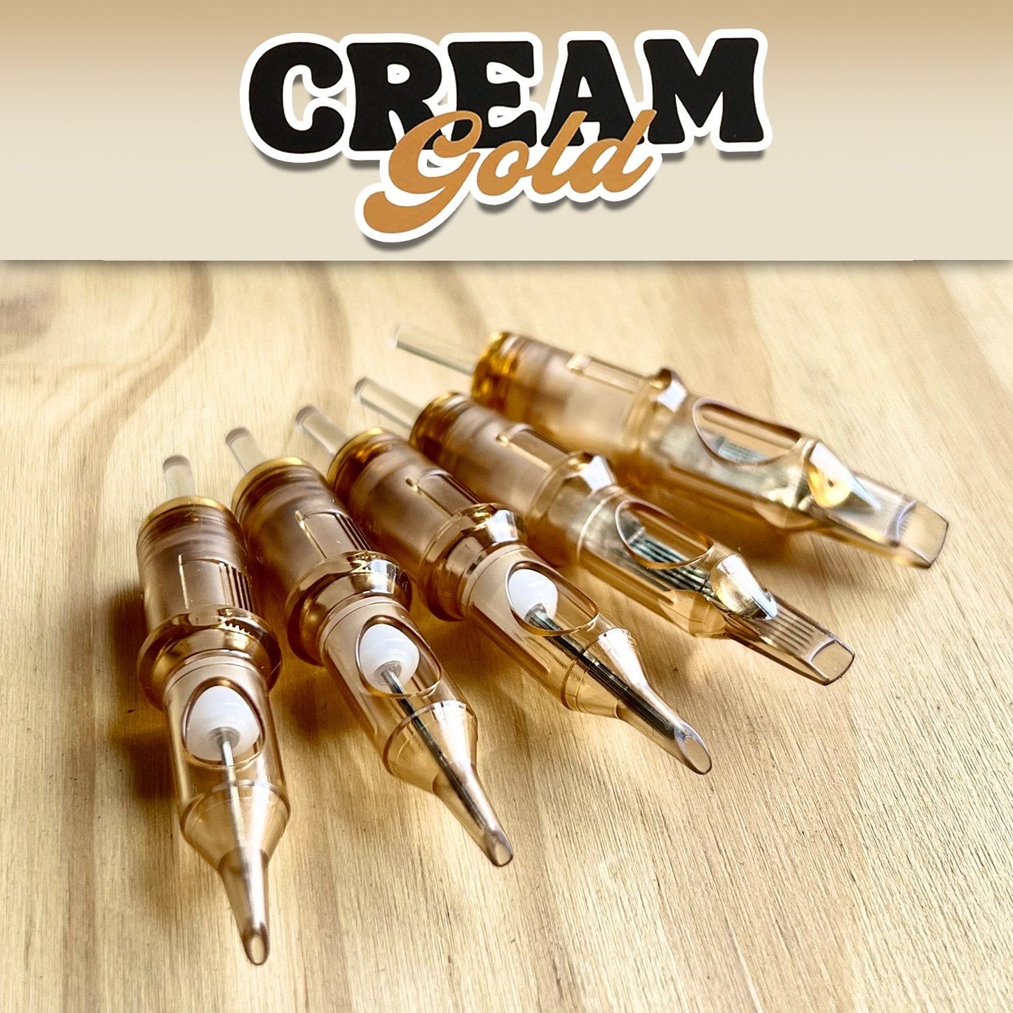 Cream Premium Tattoo Cartridges Round Shader (THICC)